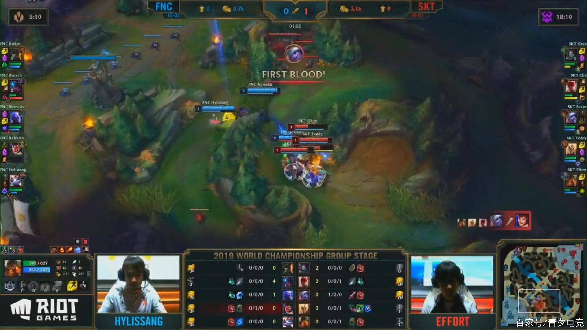 FNC险胜G2，Faker团战一打五半决赛3:1（上海）
