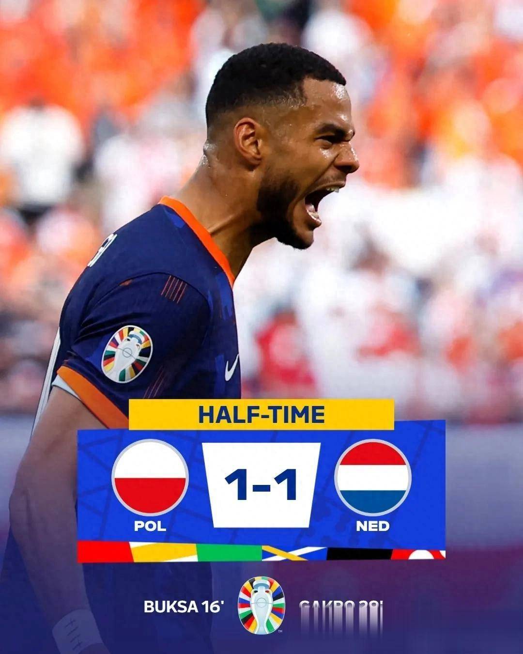 荷兰逆转乌克兰,成功晋级欧洲杯八强 荷兰逆转乌克兰,成功晋级欧洲杯八强